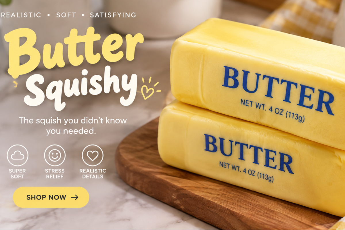 BUTTER SQUISHY, SQUISHY TOYS, FOOD SQUISHIES, TABA SQUISHY, SLOW-RISING SQUISHY, CUTE SQUISHIES, TABBA SQUISHY, DUMPLING SQUISHY